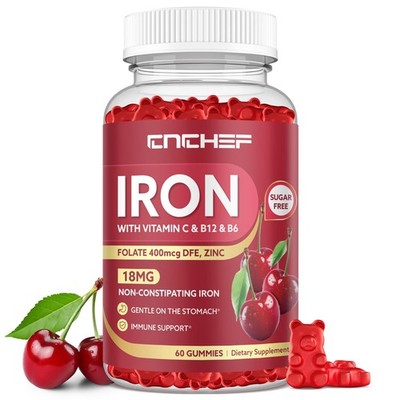 Iron Supplement for Women  Men Gummies, Multivitamin Blood Builder Iron Suppl...