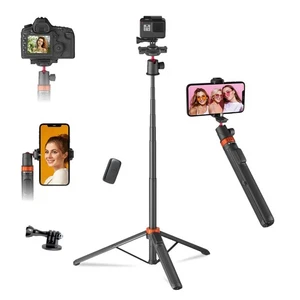 Trépied caméra Jishane avec 360° Tête de balle, 66,5'' Trépied en bâton de selfie avec 1/4"