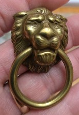Tire-bouchon vintage tête de lion en laiton massif orné quincaillerie armoire NOS lot de 8