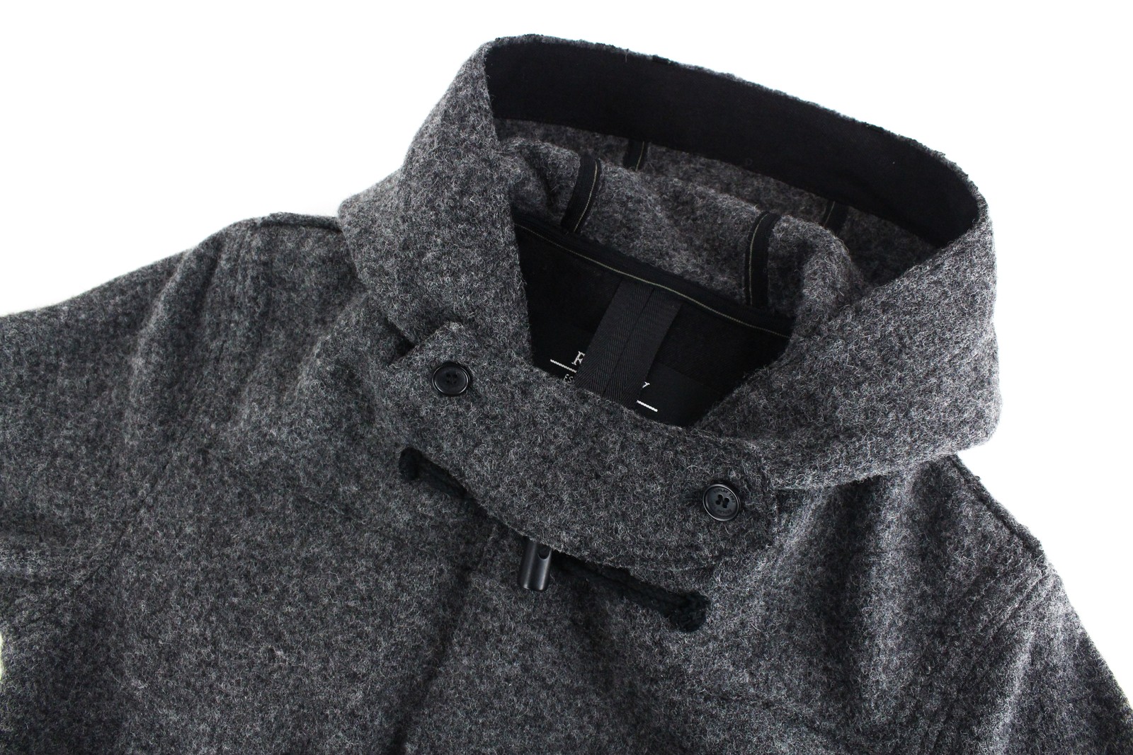 REPLAY Mens Coat L Grey Wool Blend Hooded Toggle Snaps Buttoned RRP€399 I image 3