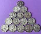 Lot of (10) 1953 Franklin Half Dollars 90% Silver NO RESERVE FREE SHIPPING