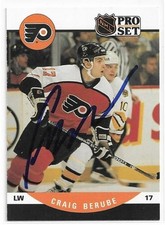 CRAIG BERUBE Autographed Signed 1990-91 Pro Set card #498 Philadelphia Flyers