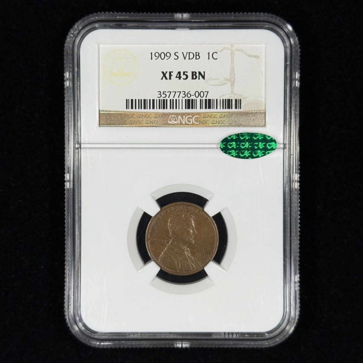 XF 45 Graded 1909 Year Lincoln Wheat US Small Cents (1909-1958