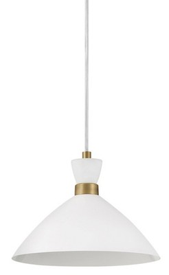 Lark 83257 Simon 1 light 13''W Pendant / Semi-Flush Ceiling - Matte White /