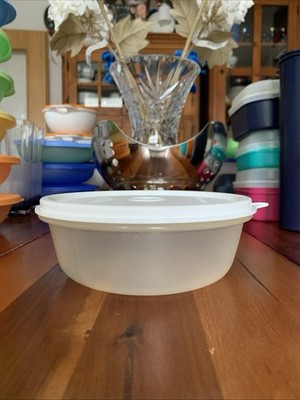 Tupperware Schüssel mit Deckel 600ml , Dose in Weiß ,Ø17cm.x6cm.H
