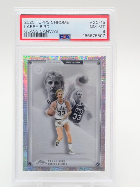 Larry Bird 2025-26 Topps Chrome Glass Canvas #GC-15 Celtics PSA 8 Q0902