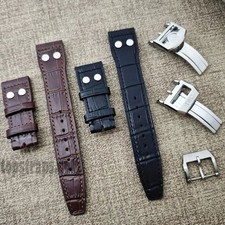 Leather Strap for IWC Spitfire/Big Pilot/Mark 18/TOP GUN Watch Band 21/22mm