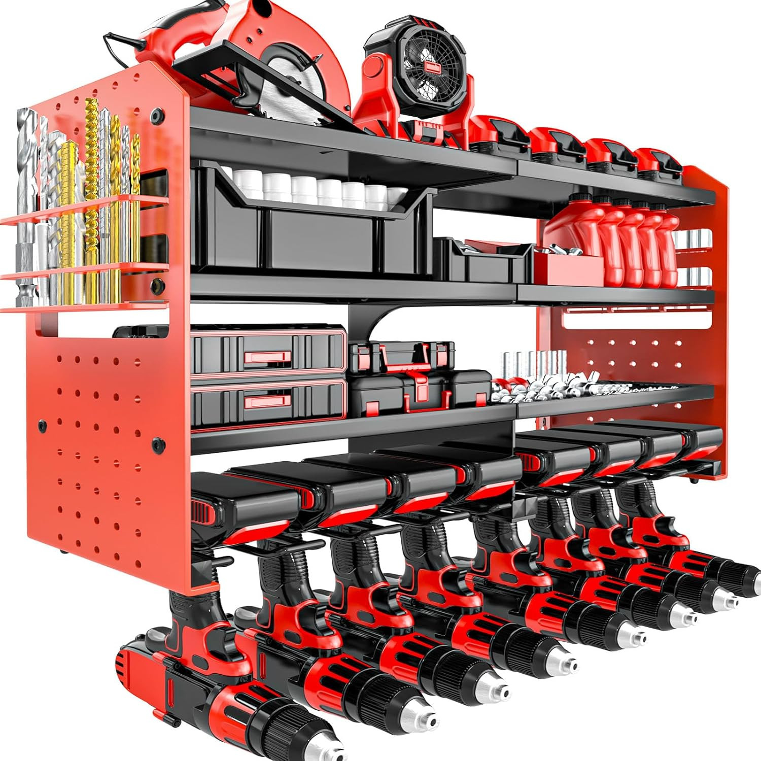 Scaffalatura Attrezzi da Parete Design Moderno per Officina e Garage