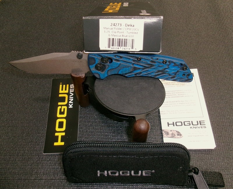 Hogue Deka 24273, Gen. 2 Folding Knife, Blue G-Mascus G-10, CPM 20CV