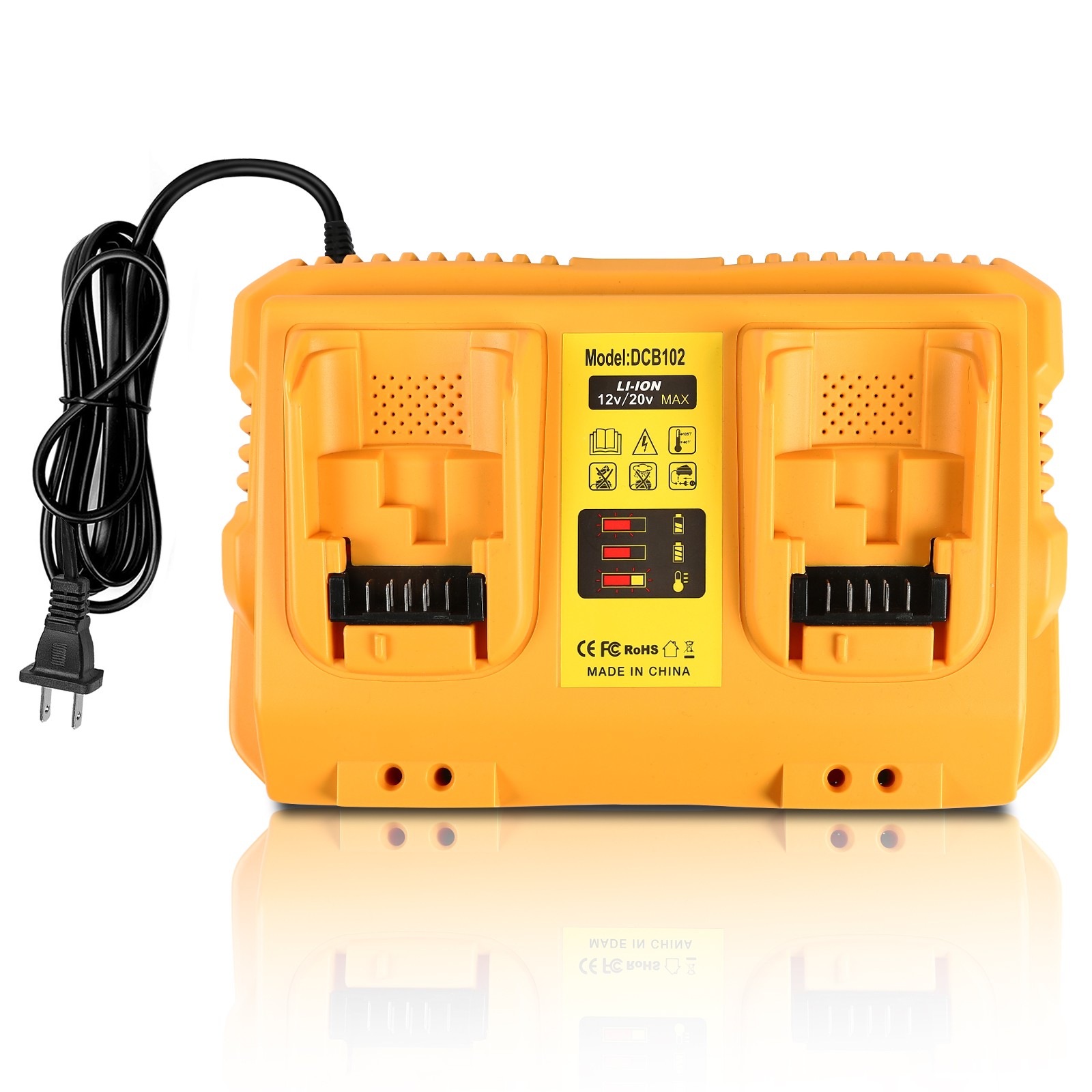 For DEWALT DCB112 or 12V/20V DCB102 Fast Battery Charger Lithium XR DCB205