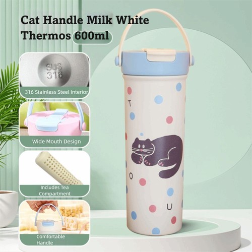 with Handle Vacuum Cup Large Capacity Insulated Cup Water Bottle Home Office - Picture 8 of 14