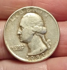 1953 Silver Quarter Dollar Coin USA San Francisco Mint