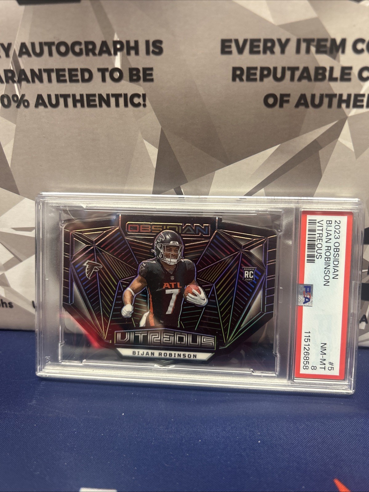 2023 Panini Obsidian Vitreous Bijan Robinson #5 Rookie PSA 8