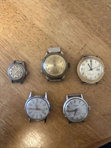 Mens wrist watch vintage lot. Clinton Timex Aseikon Sheffield
