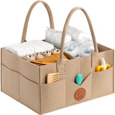 KeaBabies Baby Diaper Caddy Organizer with Handle - Portable Taupe