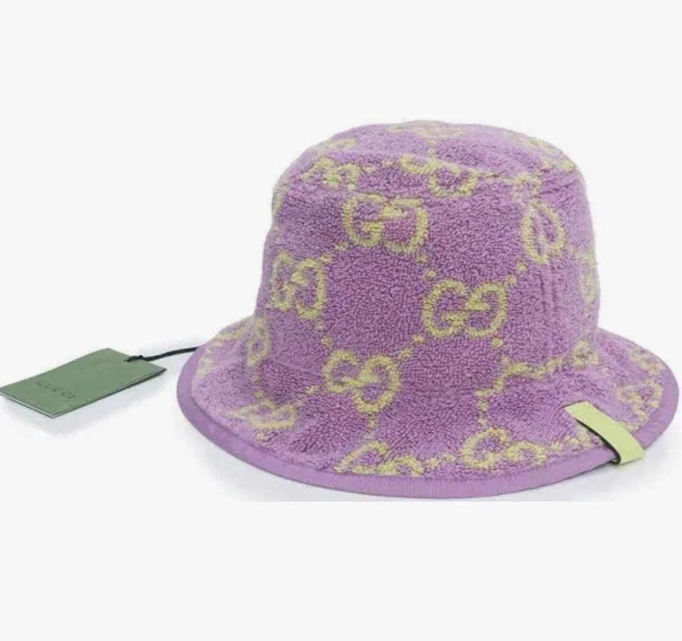 GG Terrycloth Jacquard Sombrero Cubo 782385 3HAZN 8775 Gucci Talla M Foto 2 de 4