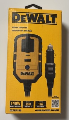 DEWALT 140-Watt Portable Car Power Inverter with Dual USB Ports