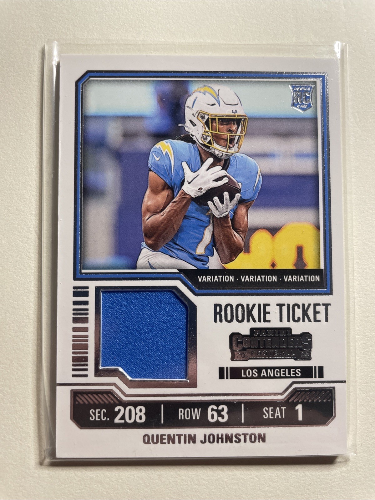 2023 Panini Contenders-Rookie Ticket Swatches Quentin Johnston #TS27V Variations