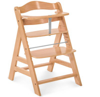Hauck Alpha+ Wooden Highchair - Natural from 6 Months Bumper Bar Crotch Strap