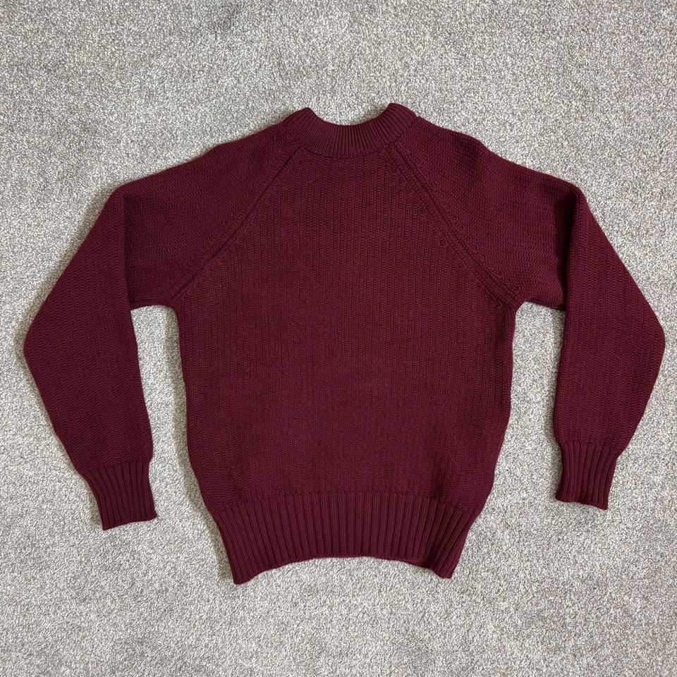 Vintage Pendleton Sweater Mens Large Burgundy Wool Crewneck Raglan Made USA 90s - Image 2 of 4