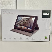 READ RCA Atlas 10 Tablet Premier Android 7.0, 32GB Wi-Fi 10 Webcam Bundle Case