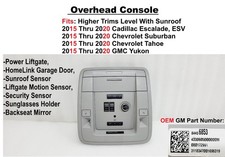 Oem Gm 2015-2020 Overhead Roof Console Sunroof Liftgate Motion Gray 84456853 Oem Gm 2015-2020 Overhead Roof Console Sunroof Liftgate Motion Gray 84456853