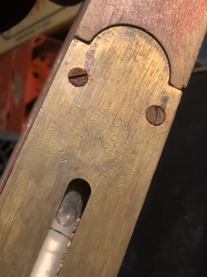 Vintage Antique Henry Disston And Sons  14 in. Length Level Tool Brass And Wood - Image 3 of 3