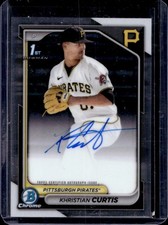 2024 Bowman Chrome Khristian Curtis Auto Autograph 1st Prospect #CPA-KC Pirates