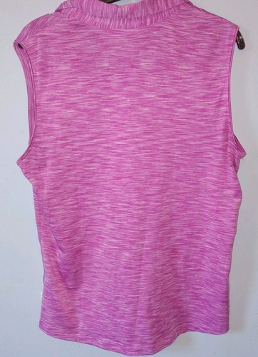 Lady Hagen Sleeveless Collared Golf Shirt Pink Heathered Size M - Picture 2 of 3