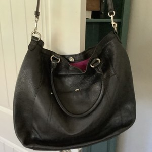 Cole Haan Large Black Pebbled Leather Weekend Multifunction Tote