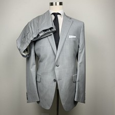Calvin Klein Men's Slim Fit 2-pc Suit Jacket Light Grey 100 Wool 48R 38W 32L