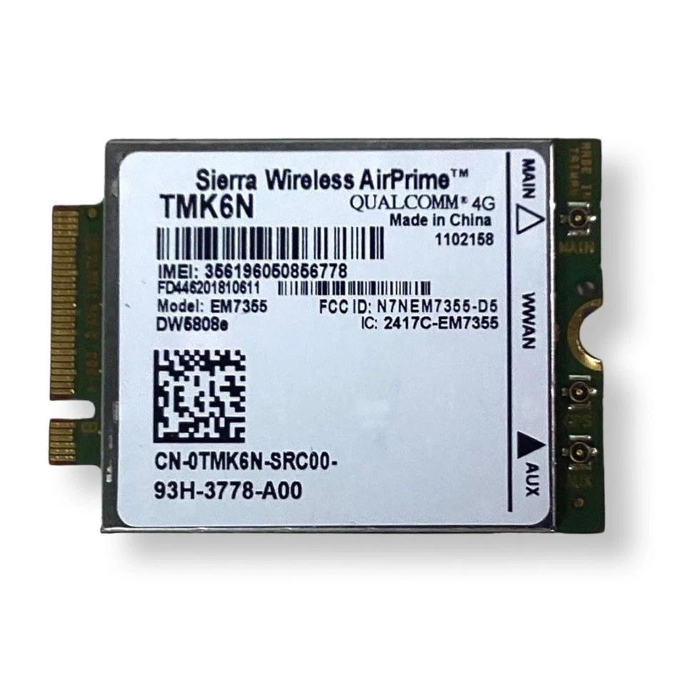 NEW Dell Latitude 7414 Sierra DW5808E Wireless Qualcomm 4G Wireless Card TMK6N - Image 2 of 4
