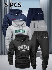 Men  s 6-Piece Casual Tracksuit Set: 3 Outfits Hoodie  Joggers 