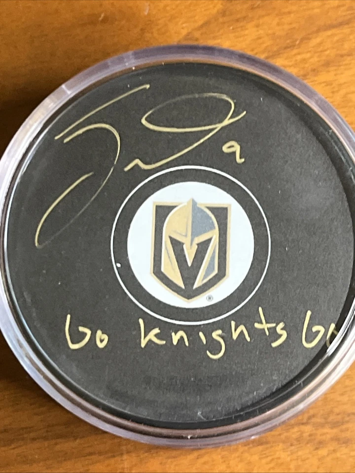 Jack Eichel Signed Puck “Go Knights Go” Fanatics Vegas Golden Knights Authentic - Image 4 of 4