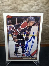 1991-92 Topps #460 Craig Simpson Edmonton Oilers In-Person ON-CARD AUTO