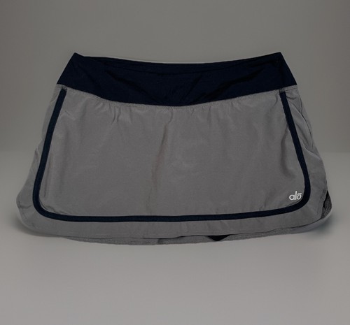 Alo Women’s Match Point Tennis Skort Skirt Size M Gray Elastic Waist