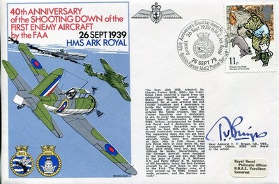 Rear Admiral T V Briggs Royal Navy HMS Ark Royal WWII War Signed Autograph