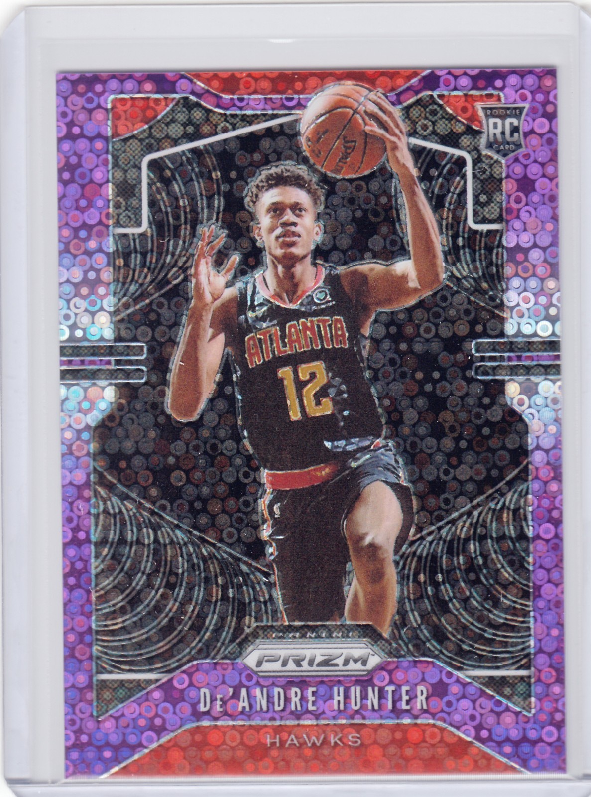 #/75 De'Andre Hunter SP RC â–ª 2019-20 Prizm PURPLE Disco Prizm #251 Rookie Cavs