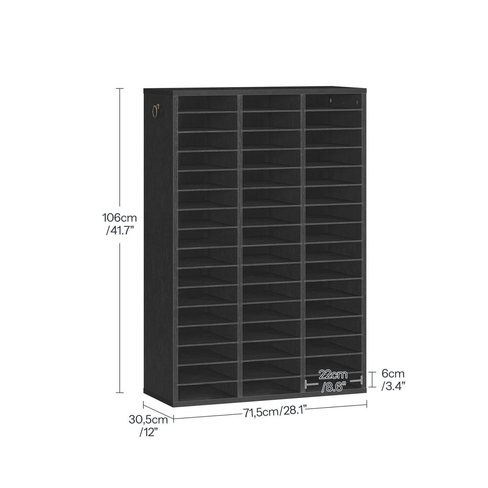 HOOBRO Literature Organizer, 48 Compartments Wooden Mail Organizer, Counterto...