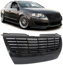 R Line Front Black badgeless Grill For VW Passat B6 3C 05-10 without PDC holes