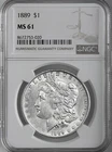 1889-P  $1  MORGAN SILVER DOLLAR  "PHILADELPHIA MINT"  NGC MS61 #8672753-020