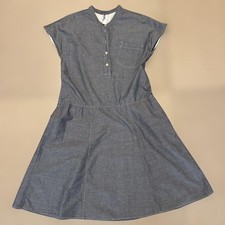 MHL Margaret Howell Dress NoCollar Linen Cotton Women  s M Gray Used