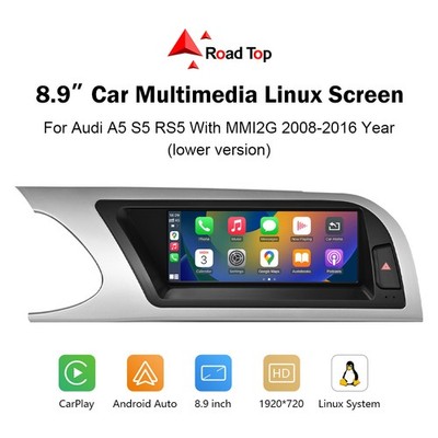 Für Audi A5 B8 S5 MMI2G 8,9' Linux Android Auto GPS Radio Carplay Bildschirm