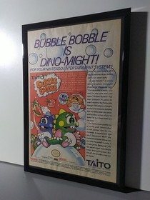 Bubble Bobble NES Werbeblatt Poster Gerahmt Ad Page Framed Werbung Flyer 