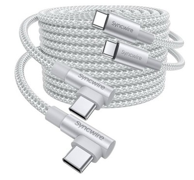 Syncwire 6.6ft USB-C 60W Fast Charging Cable 2 Pack Nylon Braided