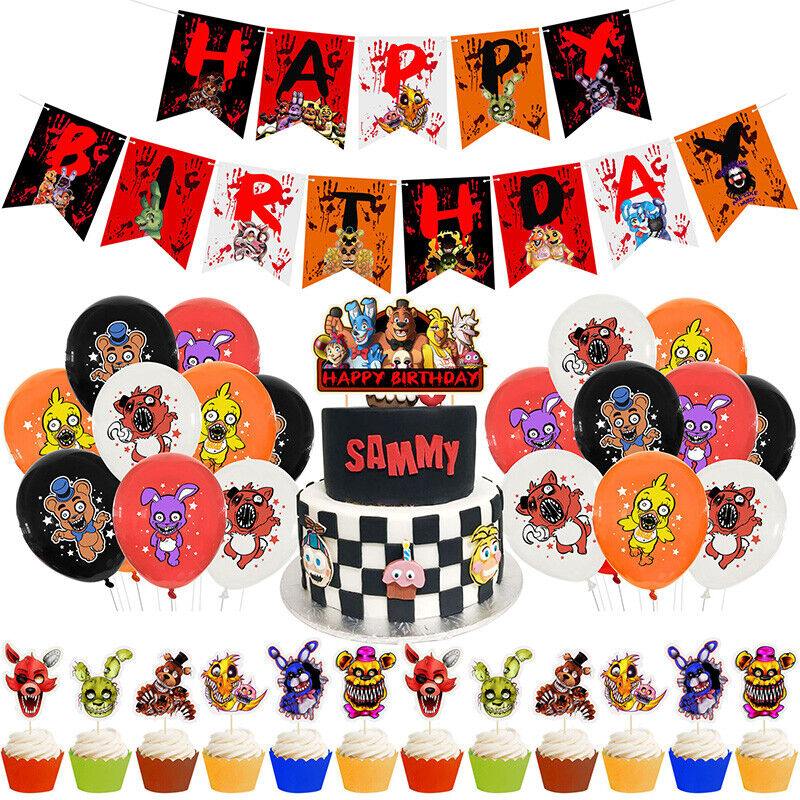 Five Nights at Freddy's FNAF Theme Birthday Party Decorations Supplies Set