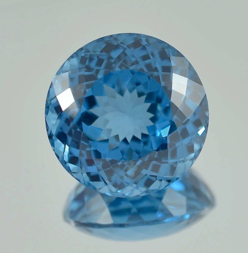 Natural Flawless Mozambique Blue Tourmaline Round Cut Loose Gemstone 36.55 Ct - Picture 4 of 6