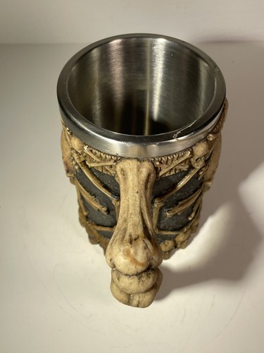 Scheletro Teschio Halloween Birra Stein Tazza Caffè Grande con Manico in Osso Inox - Foto 8 di 24