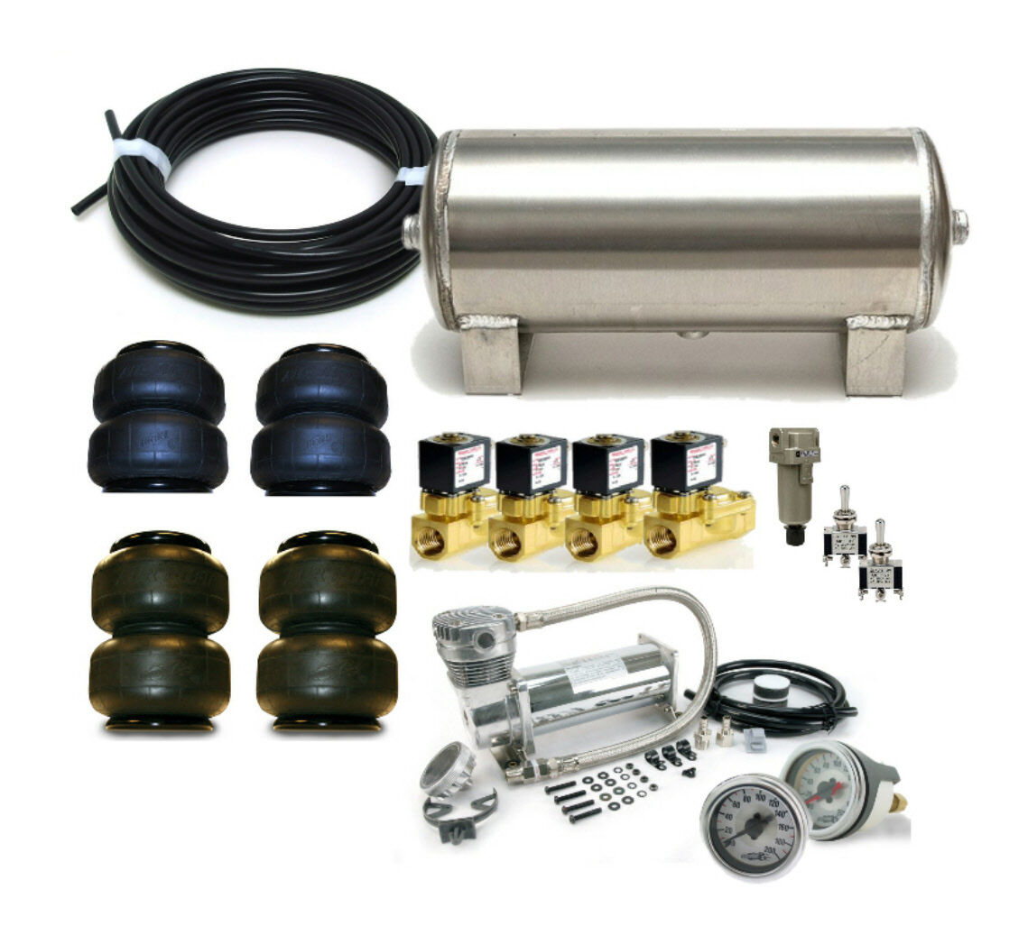 Viair 480C Air Management Kit W 3/8" Valves, Dominator Bags Air Ride