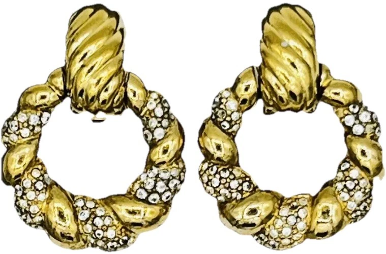 Vintage1980er DIOR Große Vergoldet Ohrclips/Ohrringe,Vintage Schmuck ca.4.00cm.